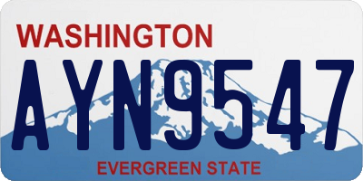 WA license plate AYN9547