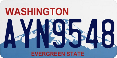 WA license plate AYN9548