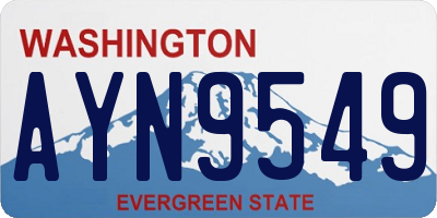 WA license plate AYN9549