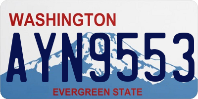 WA license plate AYN9553