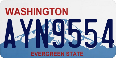 WA license plate AYN9554