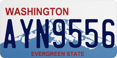 WA license plate AYN9556