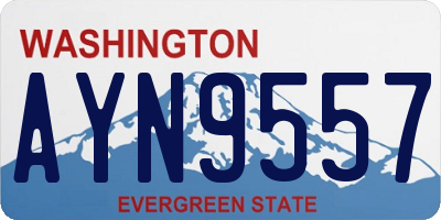 WA license plate AYN9557