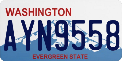 WA license plate AYN9558