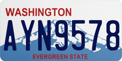 WA license plate AYN9578