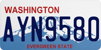 WA license plate AYN9580