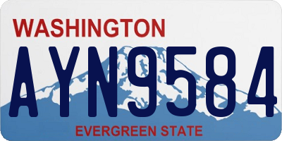 WA license plate AYN9584