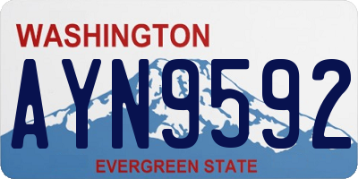WA license plate AYN9592