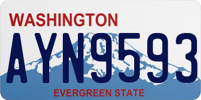 WA license plate AYN9593