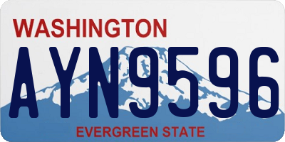 WA license plate AYN9596