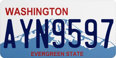 WA license plate AYN9597