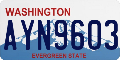 WA license plate AYN9603