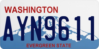 WA license plate AYN9611