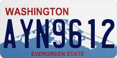 WA license plate AYN9612