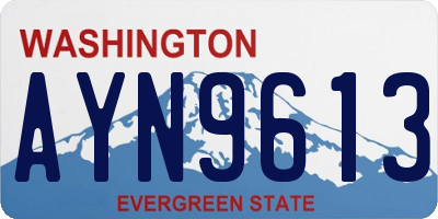 WA license plate AYN9613