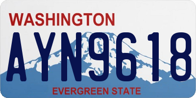 WA license plate AYN9618