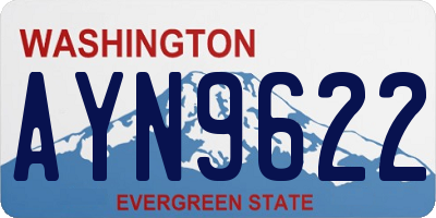 WA license plate AYN9622