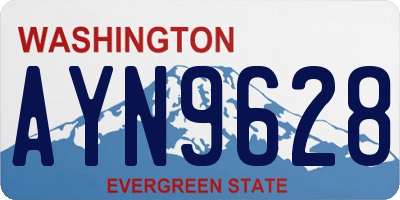 WA license plate AYN9628
