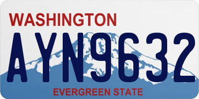 WA license plate AYN9632