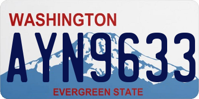 WA license plate AYN9633