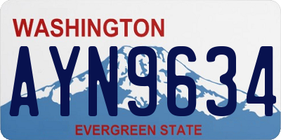 WA license plate AYN9634