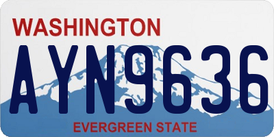 WA license plate AYN9636