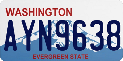 WA license plate AYN9638