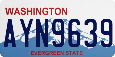 WA license plate AYN9639