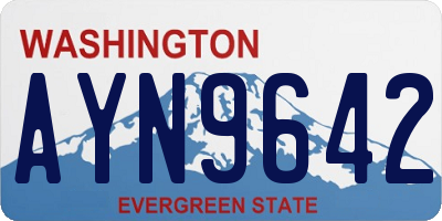 WA license plate AYN9642