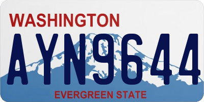 WA license plate AYN9644