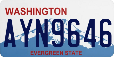 WA license plate AYN9646