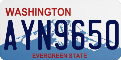 WA license plate AYN9650