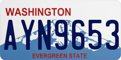 WA license plate AYN9653