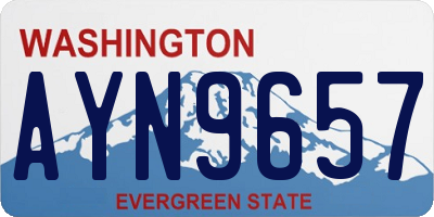 WA license plate AYN9657