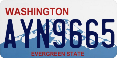 WA license plate AYN9665