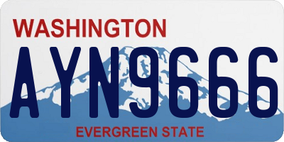 WA license plate AYN9666