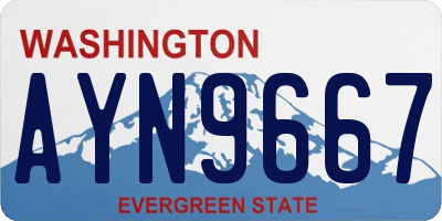 WA license plate AYN9667