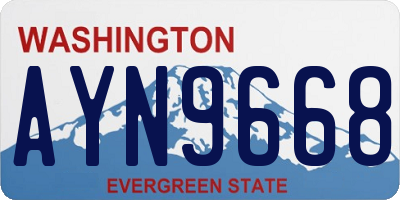 WA license plate AYN9668