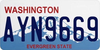 WA license plate AYN9669