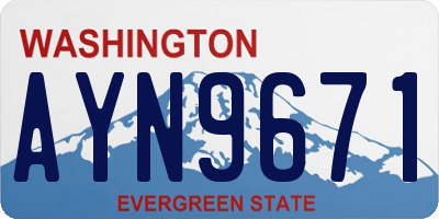 WA license plate AYN9671