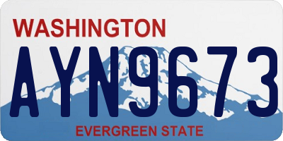 WA license plate AYN9673