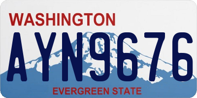 WA license plate AYN9676