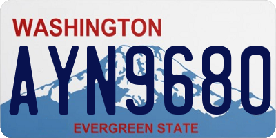 WA license plate AYN9680