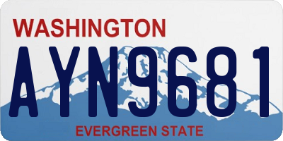 WA license plate AYN9681