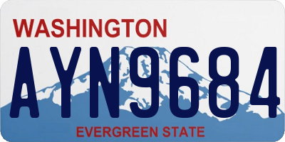 WA license plate AYN9684