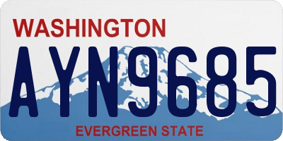 WA license plate AYN9685