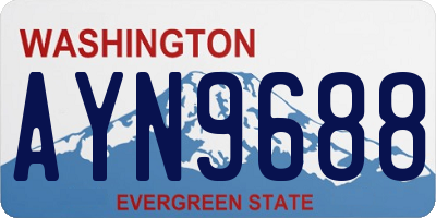 WA license plate AYN9688