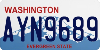 WA license plate AYN9689