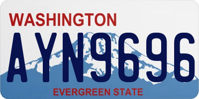 WA license plate AYN9696