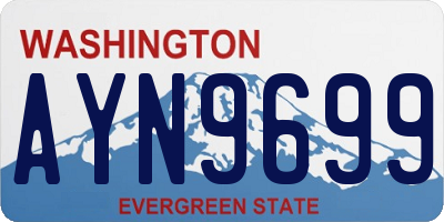 WA license plate AYN9699